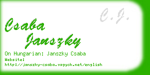 csaba janszky business card